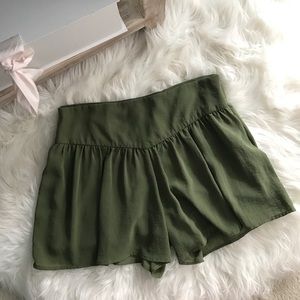 Hunter Green Flowy Shorts - Boutique